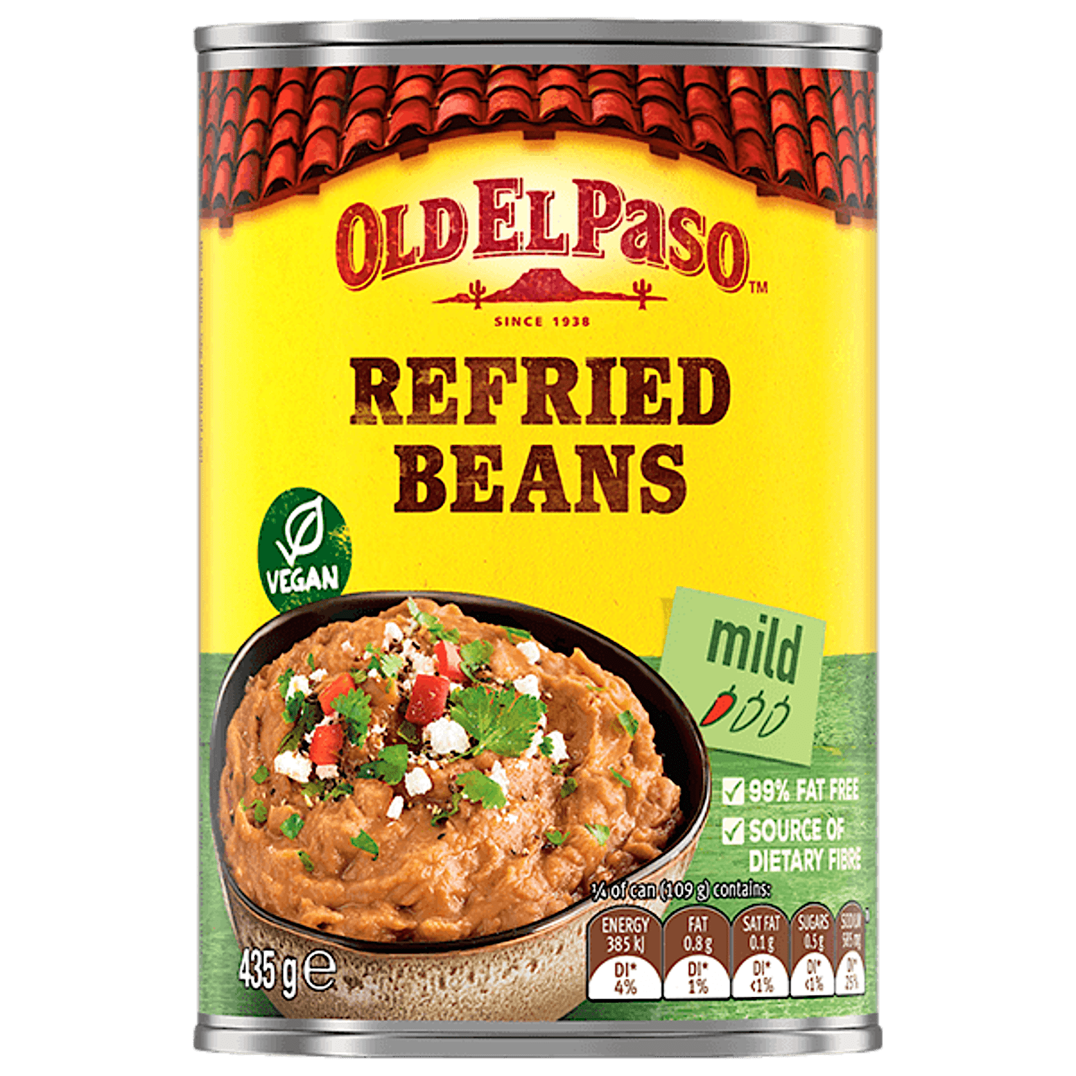 a can of Old El Paso's refried beans mild (435g)